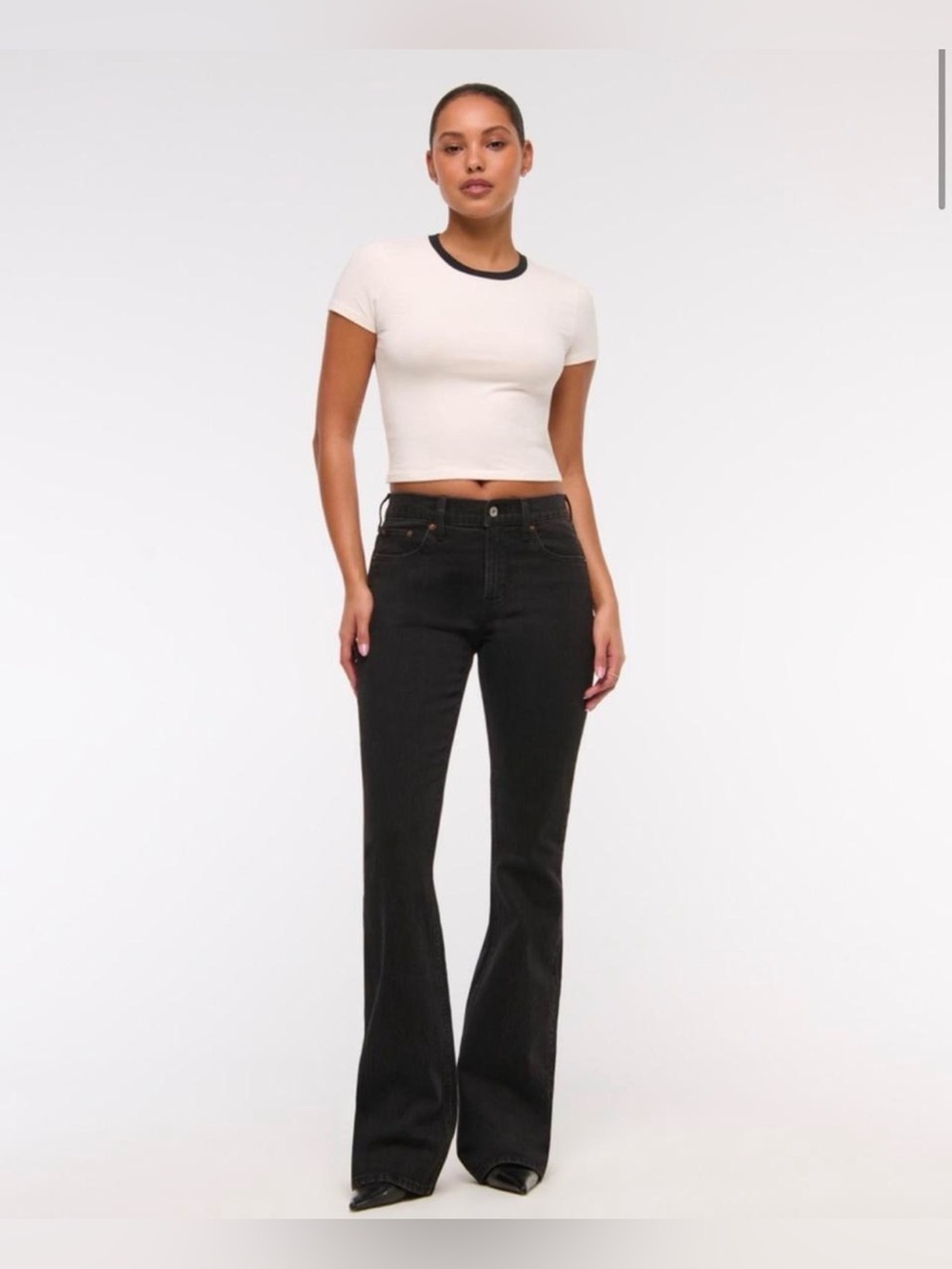 Abercrombie & Fitch The Bootcut Mid Rise Black Jeans, Subtle Flare size 29